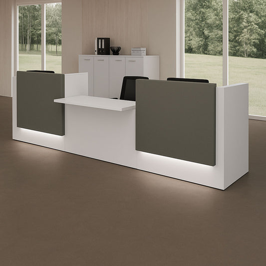 Reception Table 115 x 200 x 60 cm - Grey and White - AZ111213
