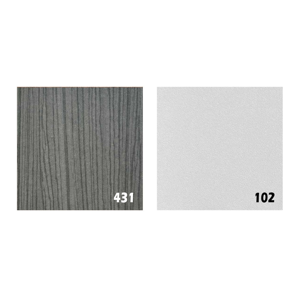 Desk 200×160×75 cm + Side Unit + Attached Drawers – White & Dark Gray – AZ50039