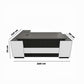 Desk 200×160×75 cm + Side Unit + Attached Drawers – White & Dark Gray – AZ50039