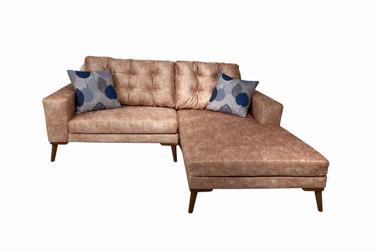 ركنة منزلية مودرن على شكل حرف L – خشب طبيعي – لون لايت كاميل – 205×175×85 سم – Cappuccino Mini
