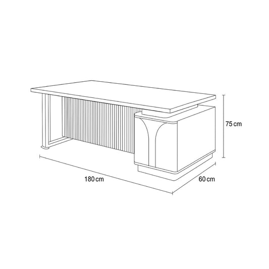 مكتب 200×60×75 سم – بيج وأبيض – AZ12102