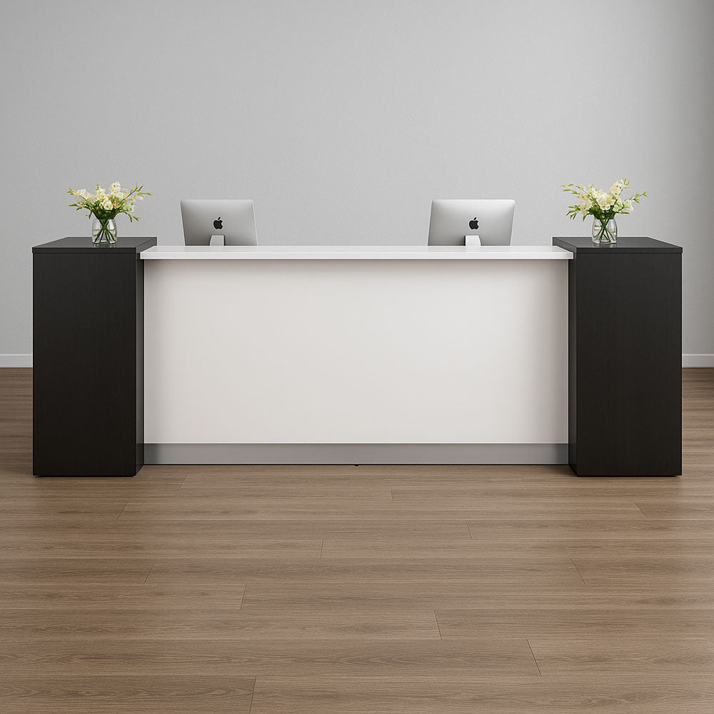 Reception Table 115 x 200 x 60 cm - Black and White - AZ111212
