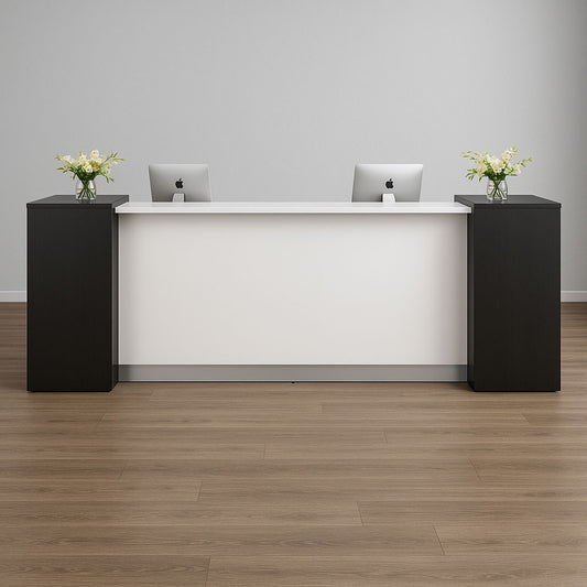 Reception Table 115 x 200 x 60 cm - Black and White - AZ111212
