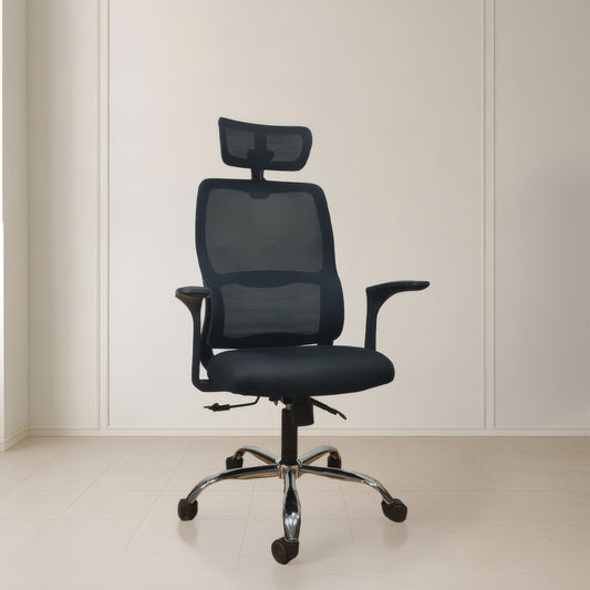 كرسي مكتب ظهر عالي 136×53×71 سم - أسود - 852A-1
