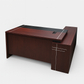 مكتب 160×160×75 سم + وحدة جانبية – بني وأسود – AZ50040
