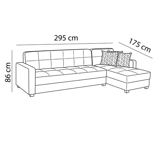 Home Corner Sofa (MDF, Plywood) – Color: Maroon-MAGNOLIA