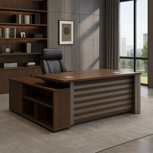 مكتب 75*160*80 سم - خشبي وبني - AZ120111