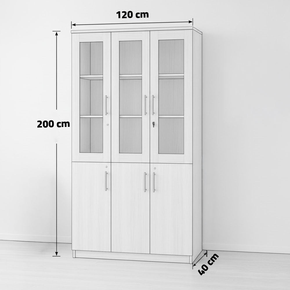 Bookcase 3 Doors - 120×40×200 cm – Wooden – AZ50050