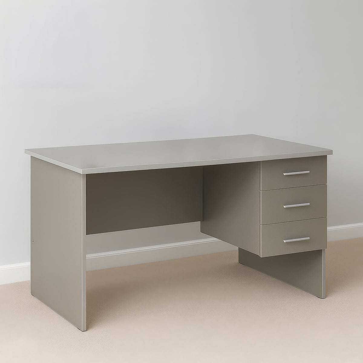 مكتب 120×60×75 سم + وحدة أدراج معلقة – رمادي – AZ50015