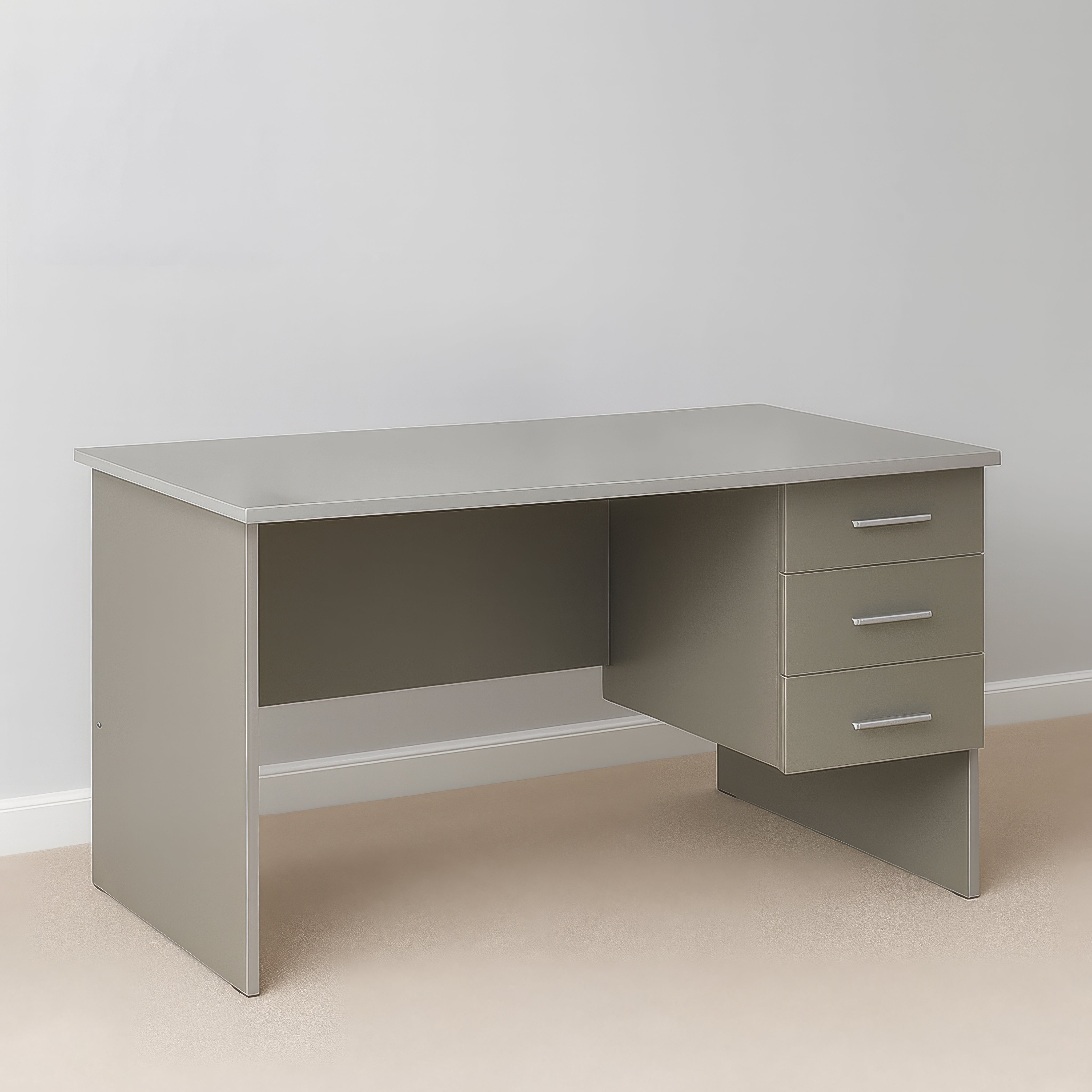 مكتب 140×70×75 سم + وحدة أدراج معلّقة – رمادي – AZ50061
