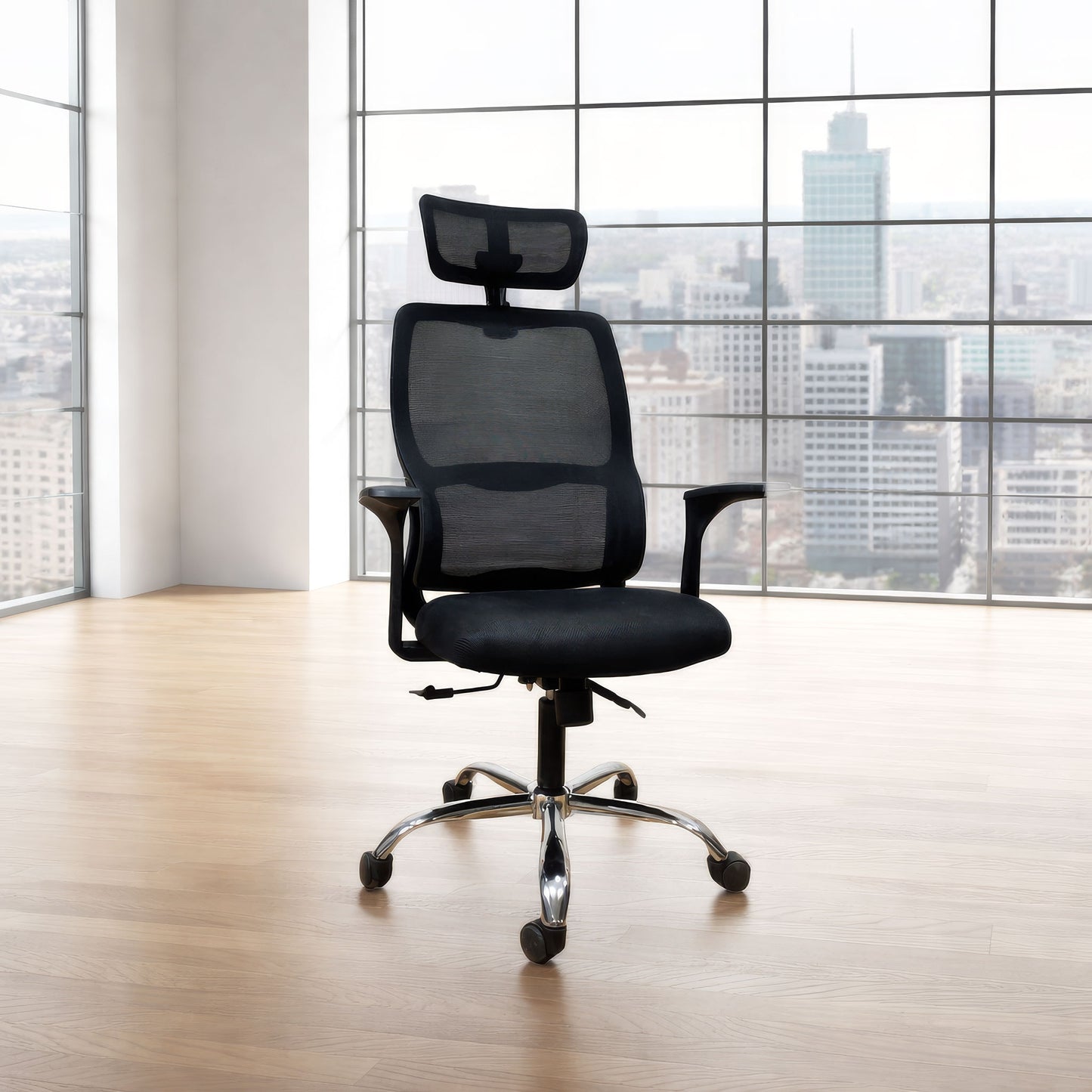 كرسي مكتب ظهر عالي 136×53×71 سم - أسود - 852A-1
