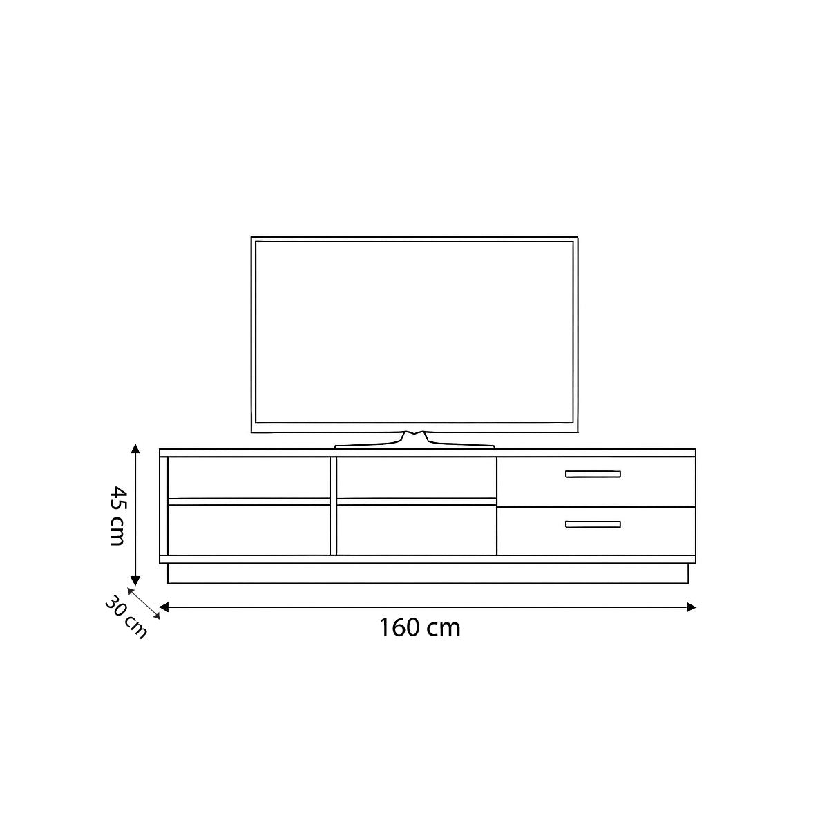 TV Table, 160 × 30 × 45 cm - MOD - AZ30025