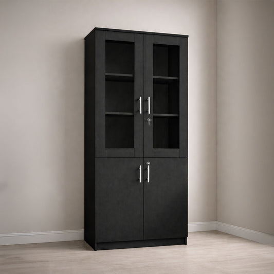 مكتبة 2 ضلفة 200×80×40 سم – أسود – AZ50054