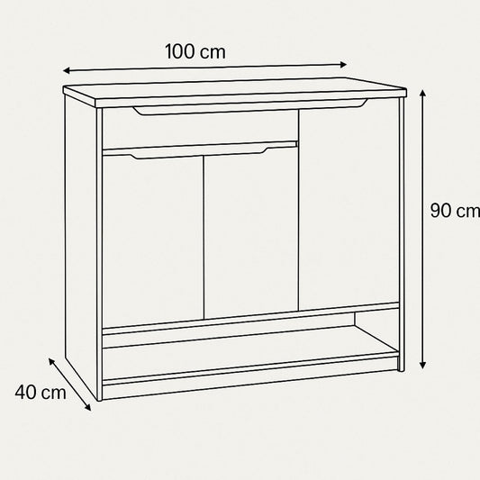 جزامة 100 × 40 × 90 سم - أبيض - AZ40061