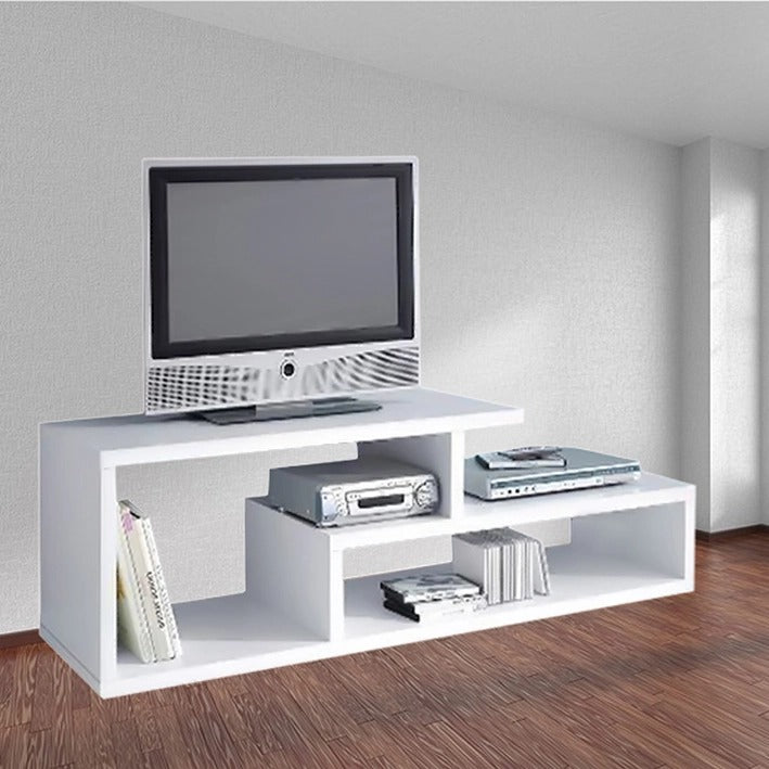 طاولة تلفزيون، 120 × 30 × 45 سم – أبيض – AZ30026