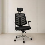 كرسي مكتب بظهر عالى 120 × 65× 65سم - أسود- بيراميت