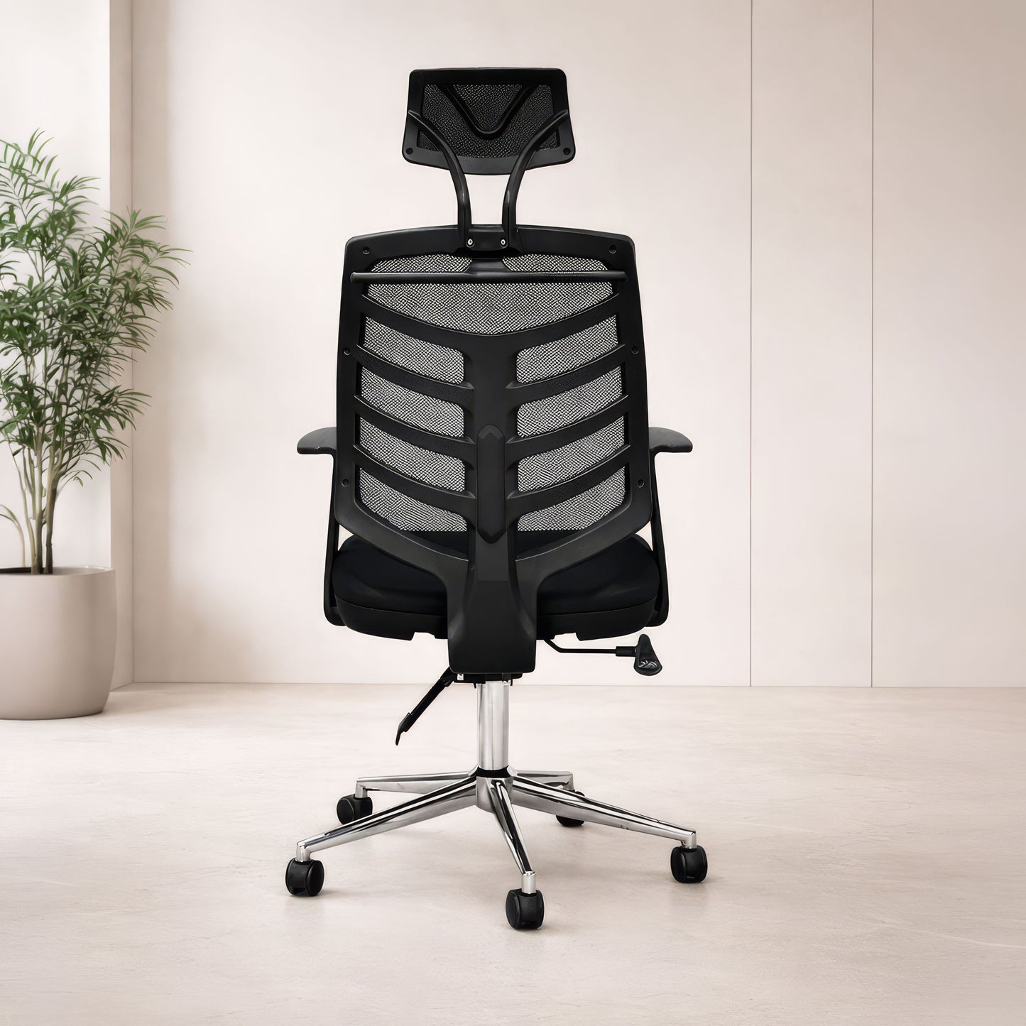 كرسي مكتب بظهر عالى 120 × 65× 65سم - أسود- بيراميت