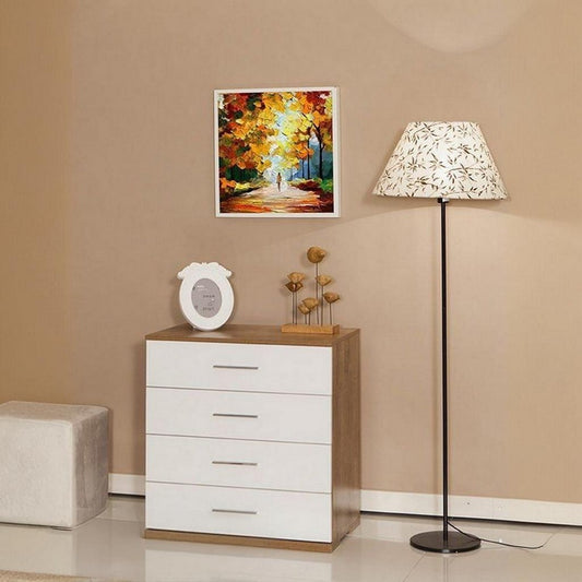 Unit Drawers, 73 × 45 × 73 cm - White and Wooden - AZ50028