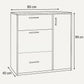 Modern Wood-Look Shoe Cabinet with Side Compartment
