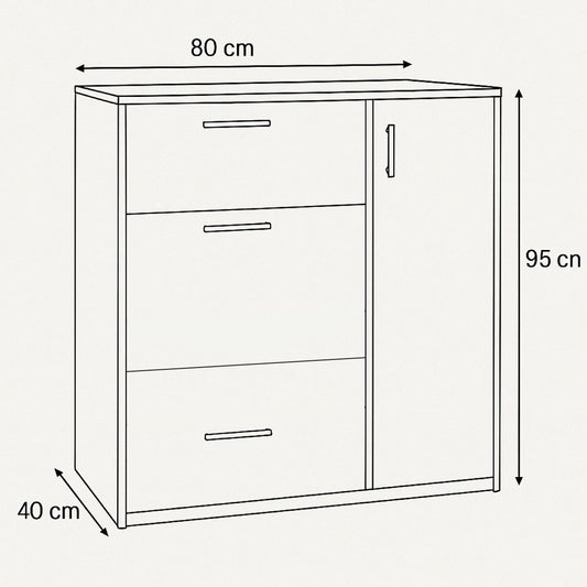 Modern Wood-Look Shoe Cabinet with Side Compartment

