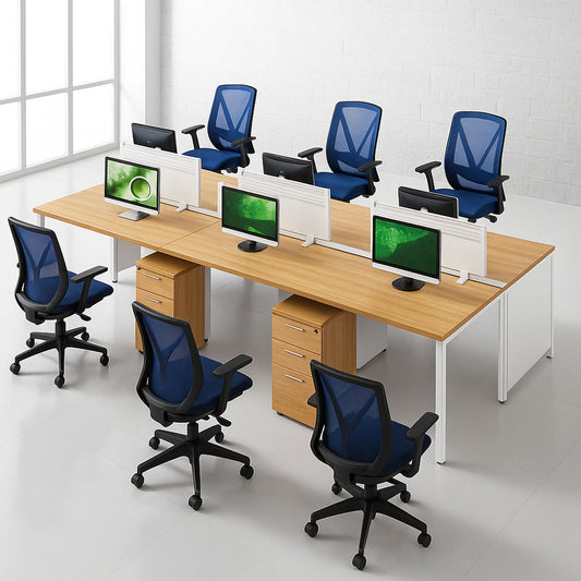 Workstation, 3.60m x 120 x 115 cm - Wooden - AZ111244