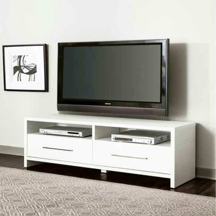 طاولة تلفزيون، 100 × 30 × 45 سم – أبيض – AZ30029