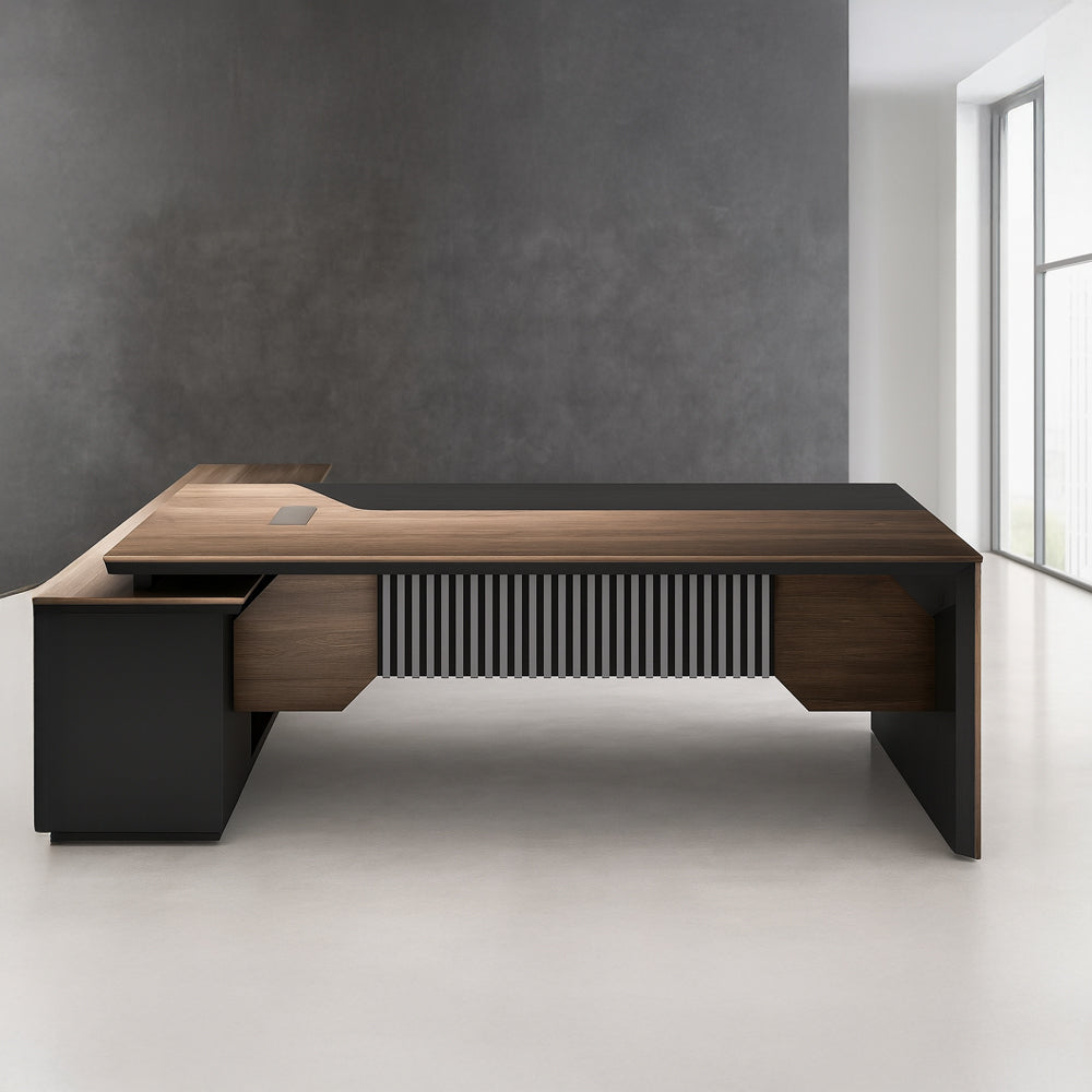 Manager's Desk 220 x 104 x 75 CM - Wooden and black - AZ1225