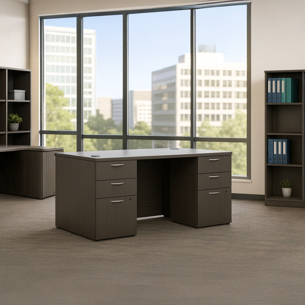Desk 75 x 200 x 80 cm - Brown - AZ11145