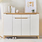 Shoe Cabinet, 140 × 40 × 115 cm - Beige and white  - AZ4002