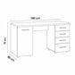 Desk 160×80×75 cm + Attached Unit (1 Door + 4 Drawer) – White – AZ1011