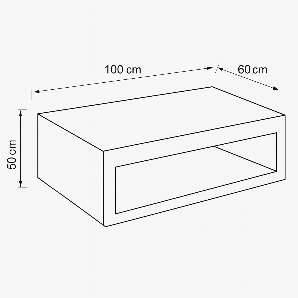 طاولة استقبال، 100 × 60 × 50 سم – أسود – AZH-00045