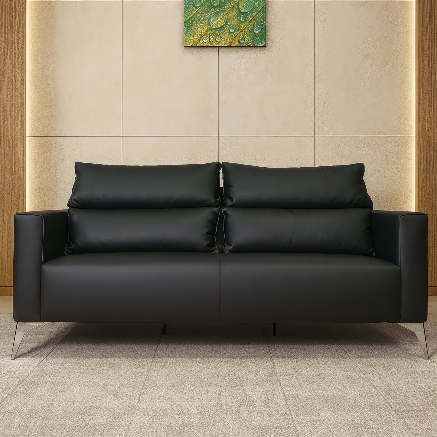 طقم كنب مكتبي – أسود - HC301