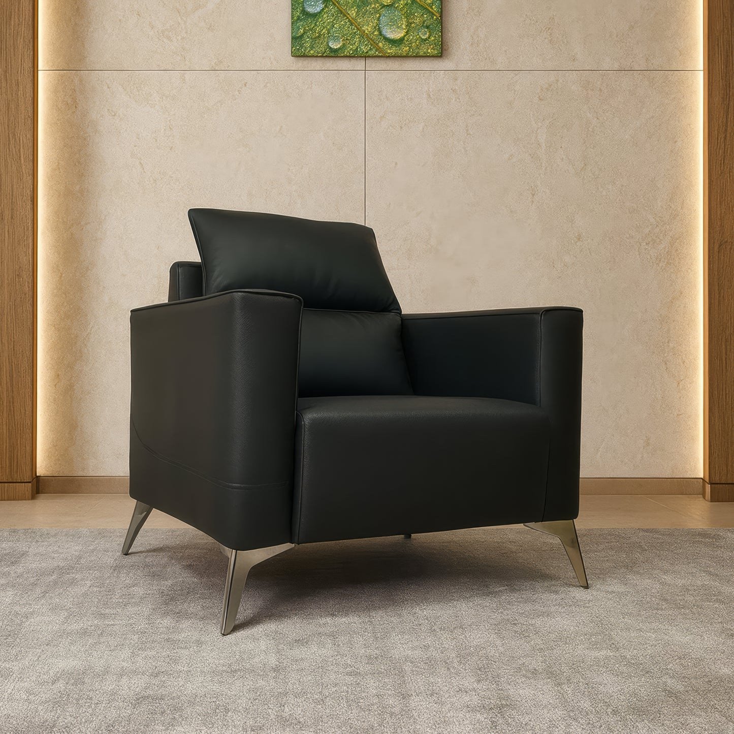 طقم كنب مكتبي – أسود - HC301