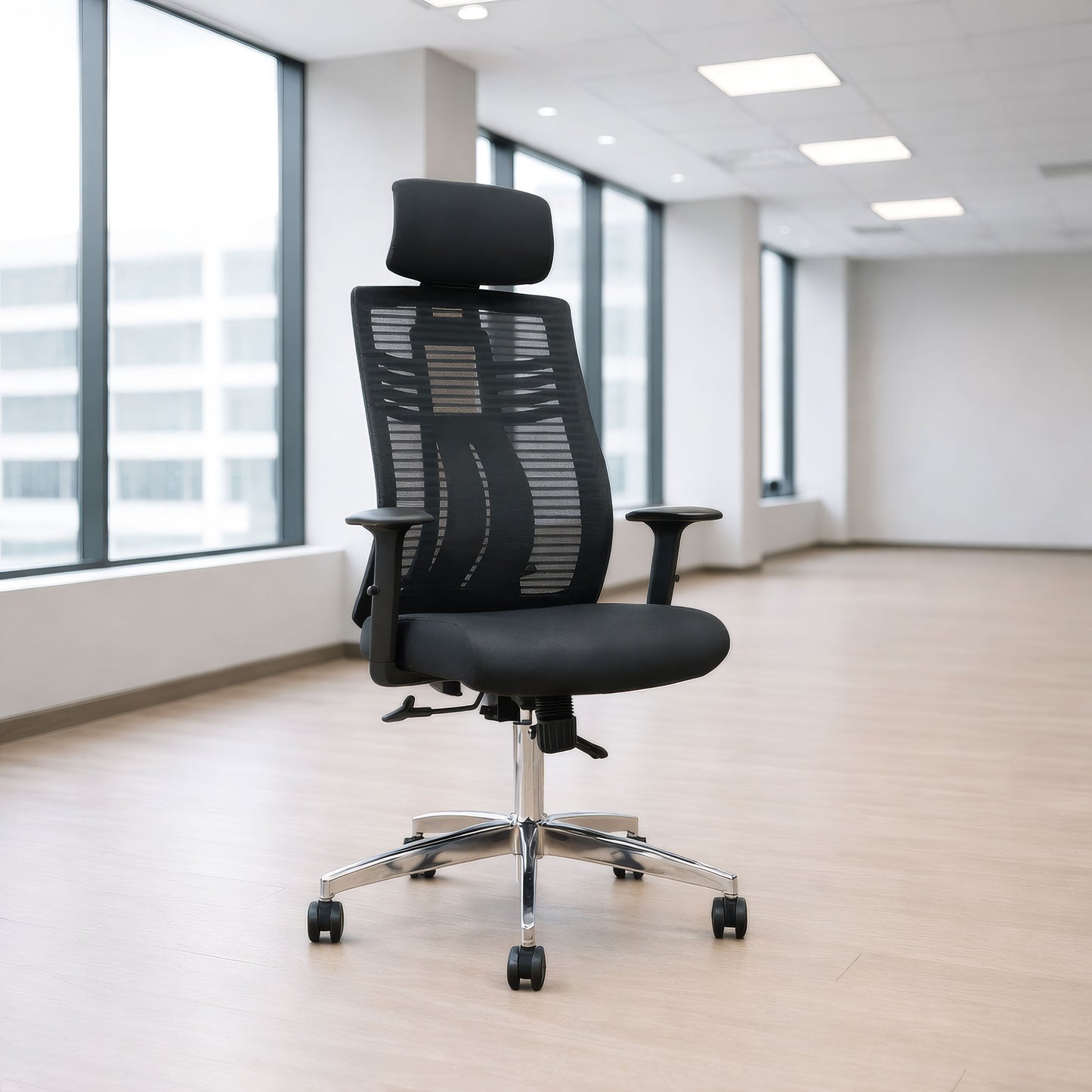 كرسي مكتب بظهر عالى 124 × 56 × 69 سم - أسود 