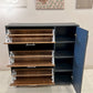 Modern Wood-Look Shoe Cabinet with Side Compartment
