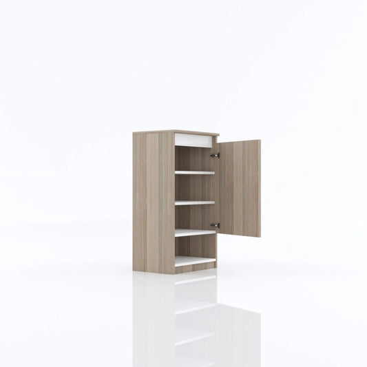 Shoe Cabinet, 50 × 38 × 96 cm - Wooden and White - AZ40032