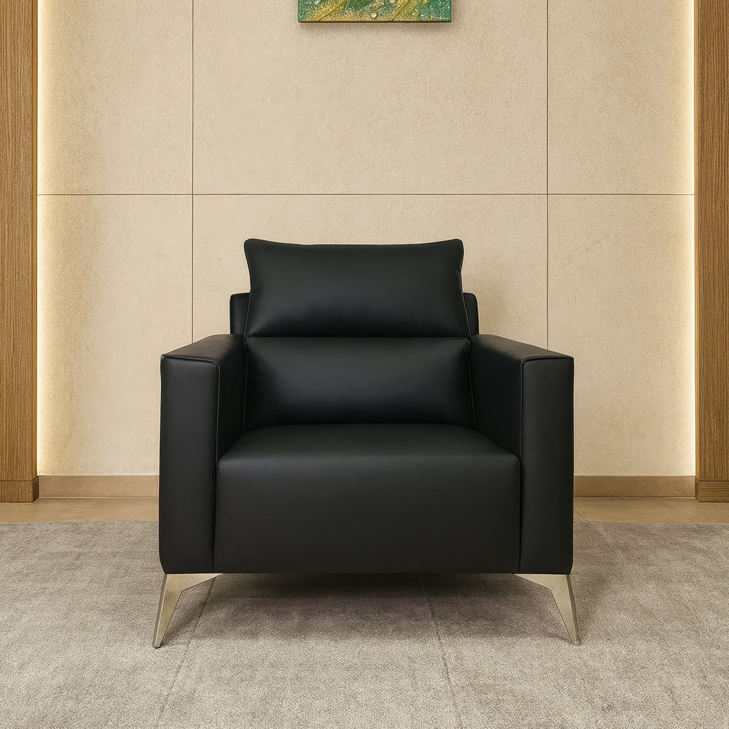 طقم كنب مكتبي – أسود - HC301