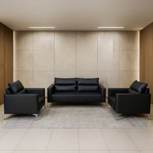 طقم كنب مكتبي – أسود - HC301