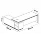 Desk 200×160×75 cm + Side Unit – White and Grey – AZ1266