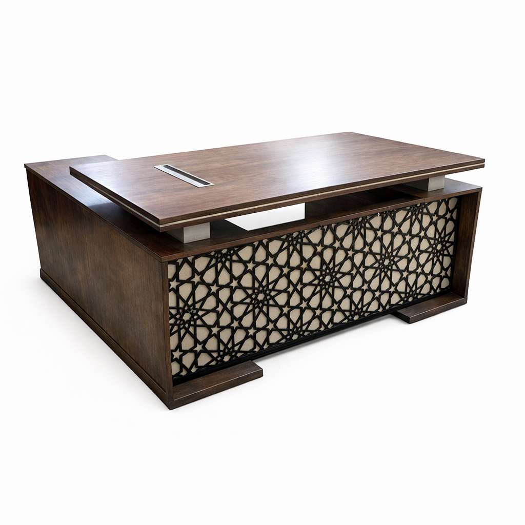 مكتب 160×160×75 سم + سايد – بني – AZ120120