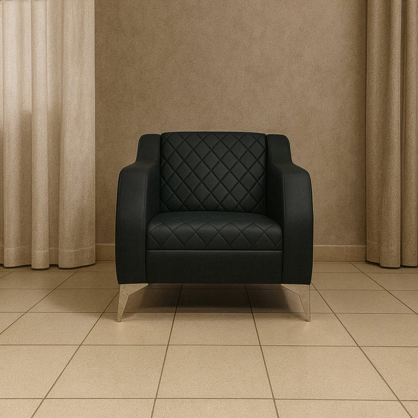 طقم كنب مكتبي – أسود - HC304