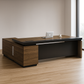 Manager's desk 220 x 80x 160- wooden and black- AZ1219