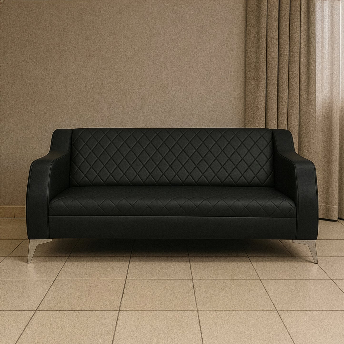طقم كنب مكتبي – أسود - HC304