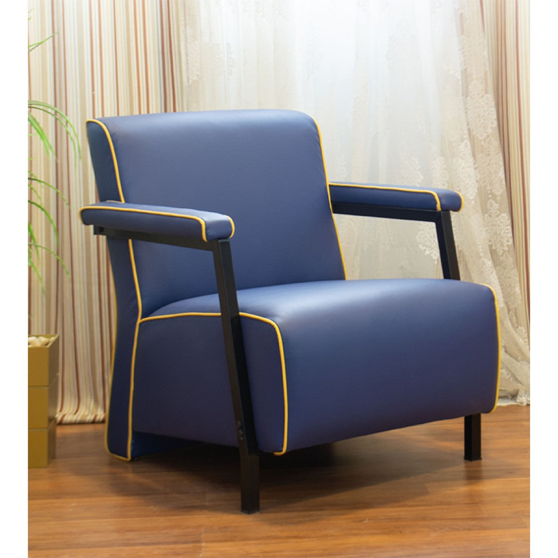 Office Sofa Set – Yellow Leather with Musky and mdf Wood - linda