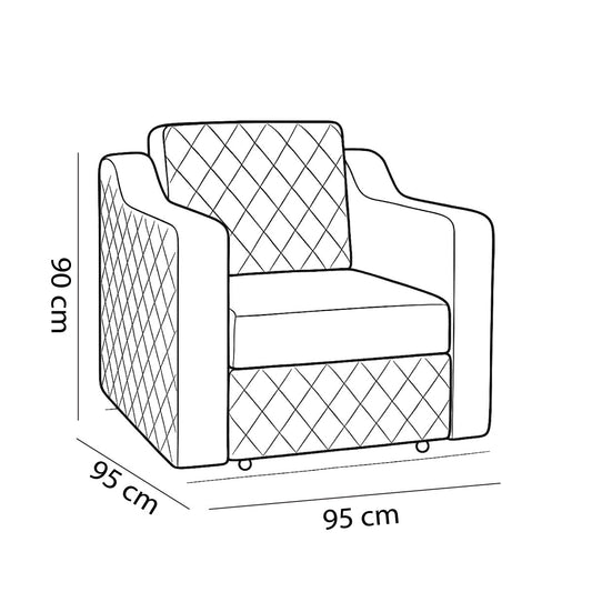كرسي سرير (شاسيه معدني، قماش كتان، إسفنج فائق النعومة بكثافة 30)