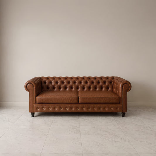 طقم كنب مكتبي –  بني - HC-SHESTERFIELD