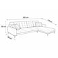 Modern L-Shaped Home Corner Sofa – Natural Wood – Denim Blue – 285*175*85 cm – Cappuccino Pro Max
