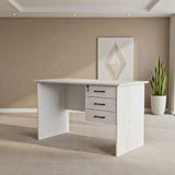Desk 120 x 60 x 75 cm + Attached Drawer Unit - White - AZ1094