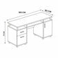 Desk 160×60×75 cm + Attached Unit (1 Door + 2 Drawer) – White – AZ12021