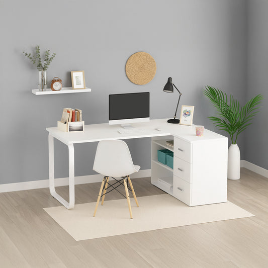 Desk 75 x 160 x 80 cm - White - AZ11157